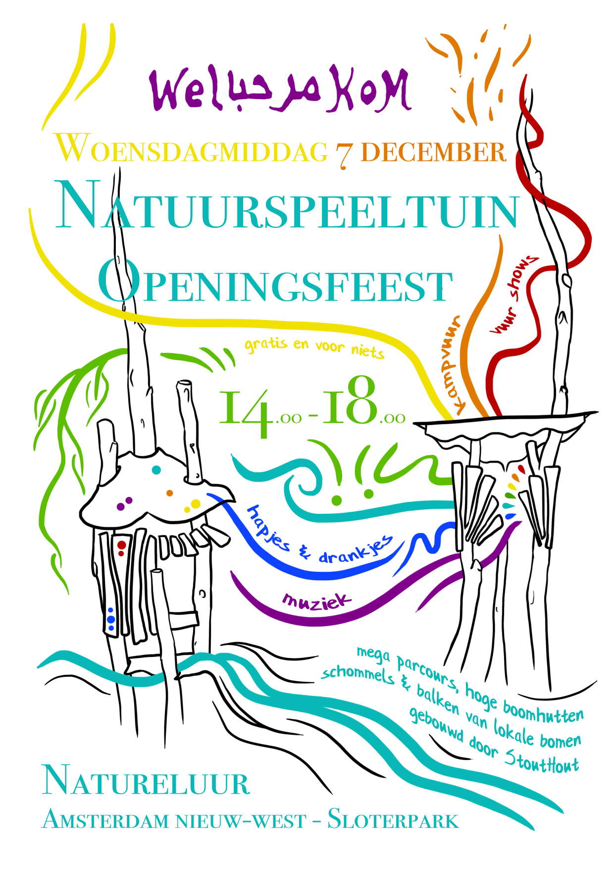 Nature playground opening party invitation